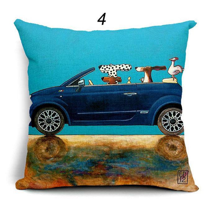 Cute Dogs in Car Pillow HomeAdore Shop