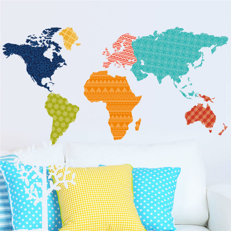 World Map Wall Sticker  HomeAdore Shop