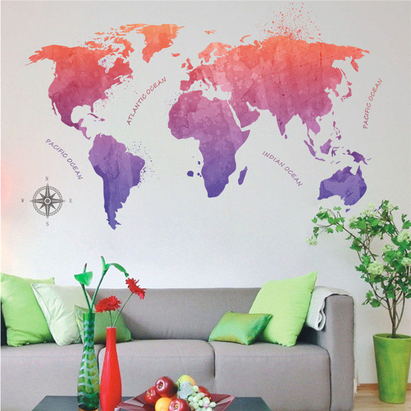 World Map Wall Sticker HomeAdore Shop World Map Wall Sticker HomeAdore Shop